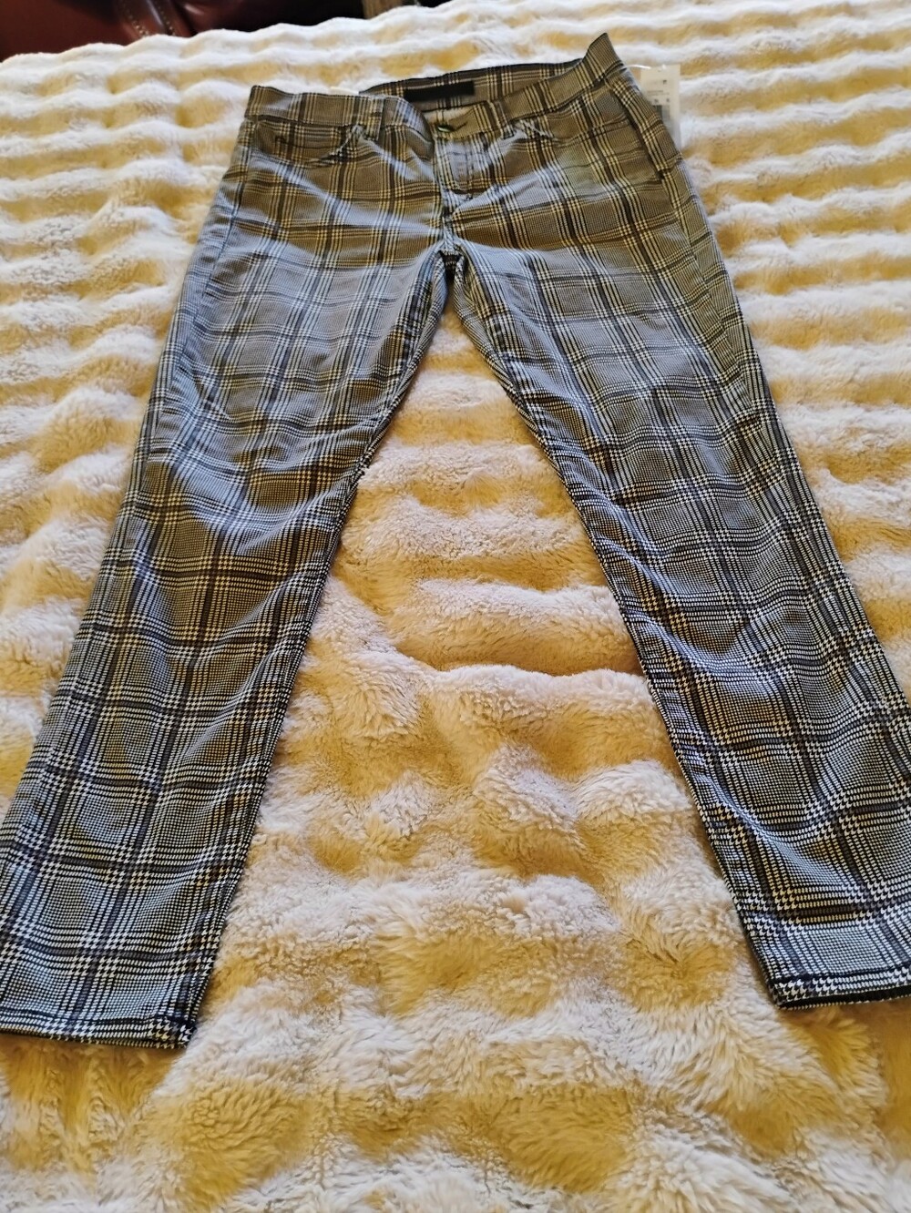 Women's  Black & White Plaid Dress Pants